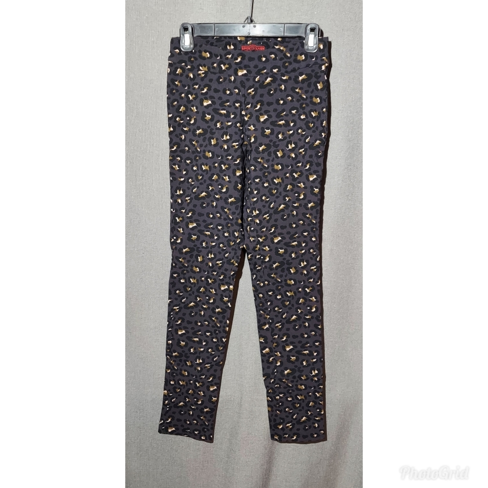 Krazy Larry Pull On Ankle Pants Black Paws  Retro 90s sz 4